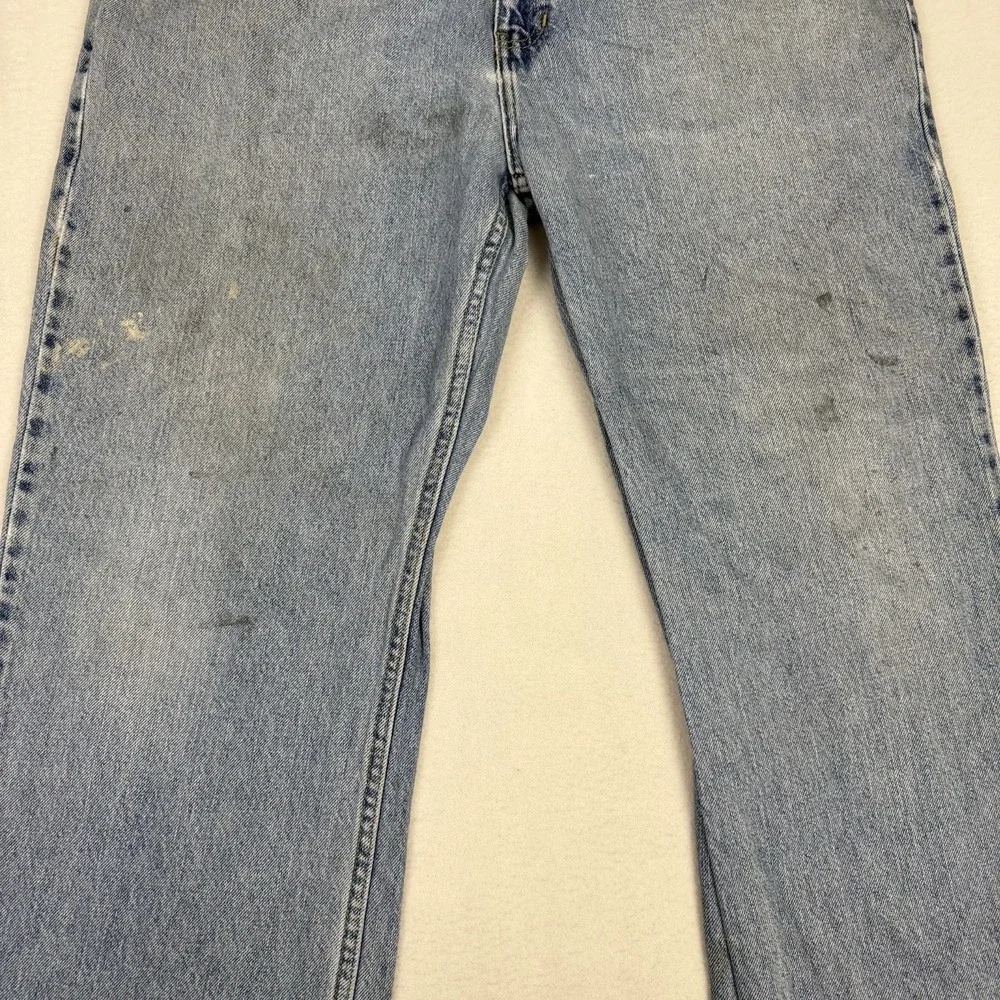 Vintage 90s Anchor Blue Easy Fit Jeans Mens 36x32 Distressed Light Wash Denim